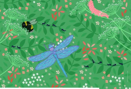 visuel affiche fête des écoles sur le thème des insectes