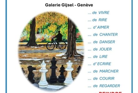 Aeschlimann Pierre "PAESCH" Jeu d'échecs aux Bastion et un cycliste