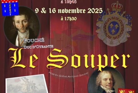 Rideaux de scène où apparaissent les deux protagonistes Fouché et Talleyrand pour le Souper qui va déterminer le futur gouvernement de la France