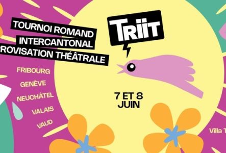 Illustration pour le Tournoi Romand Intercantonal d'improvisation Théâtrale, avec un oiseau et un soleil