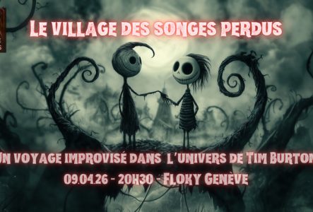 Deux personnages Burtoniens se rencontrent sur un pont.