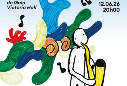 L’affiche des Cadets de Genève en concert avec l’École primaire de Geisendorf le vendredi 12 juin à 20h au Victoria Hall représente un enfant jouant du saxophone. Dessiné par Tim, le trait est celui d’un enfant, à la fois épuré et universel. La joie procurée par la musique se traduit par d’immenses vagues en forme d’algue au ton frais de la jeunesse et de l’océan.