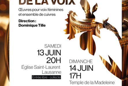 Affiche du concert, avec les informations sur les concerts et les participants