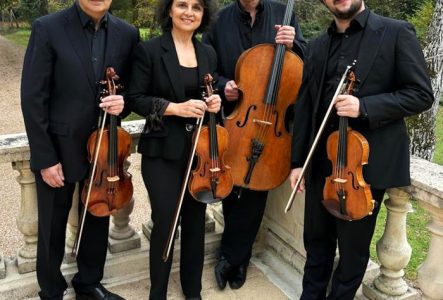 Agnès Sulem-Bialobroda et Hugo Meder violons, Jean Sulem alto, Xavier Gagnepain violoncelle