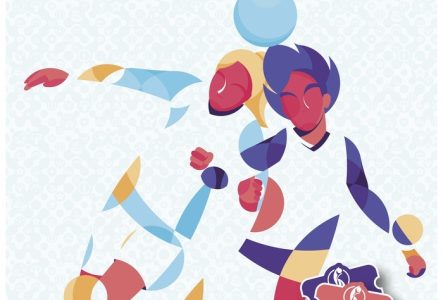 UEFA L'affiche du Weuro 2025 a un fond gris clair et blanc. On y trouve des petites images des villes suisses, leurs emblèmes, ainsi que des scènes de matchs de football, comme des buts, des supporters et des moments sur le terrain.
En haut de l'affiche, il y a le titre de l'événement : "Euro Féminin 2025 avec les dates 2-27 juillet ".
Au centre de l'affiche, deux femmes sont représentées côte à côte, avec un ballon au-dessus de leurs têtes. Elles sont dessinées de façon abstraite avec des…