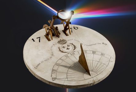 Un cadran solaire avec un rayon de lumière