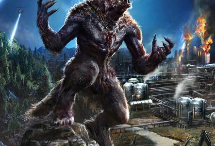 loup-garou, nuit, fabrique en feu