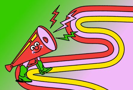 Porte-voix qui marche