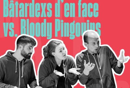 Titre de l'évènement et improvisateur en action