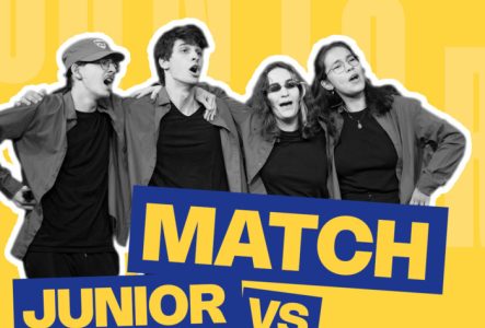 Improvisateurice en action et titre de l'évènement