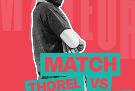 Titre de l'évènement et improvisateur en action