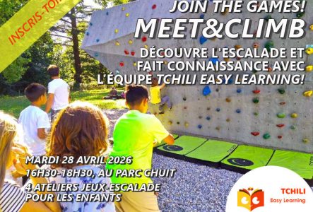 illustration découverte escalade en bloc + rencontre de printemps avec Tchili Easy Learning