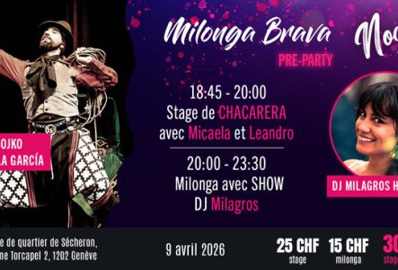Flyer de l'événement avec les enseignants du cours et DJ