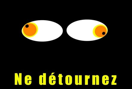 Titre de la formation en jaune sur fond noir avec un motif d'oeil au centre de l'image.