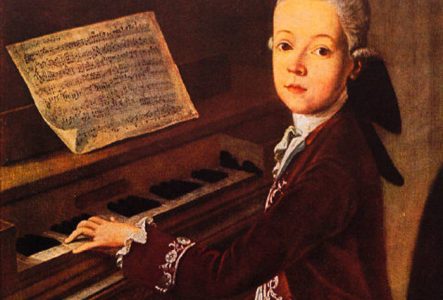 Thaddäus Helbling Portrait supposé de Mozart assis au clavecin (1766-1767)
