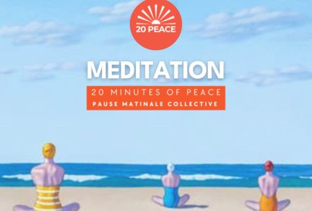 Andrew Baines - Meeting for Minds Visuel du flyer : Trois personnes assises de dos sur une plage, regardant l’horizon.
Titre du flyer : Méditation – 20 minutes of peace
Sous-titre : Pause matinale collective au Jardin Anglais
Prochaines dates : Lundis 23 et 30 juin à 7h30
Informations complémentaires : Événement gratuit, ouvert à toutes et à tous, sans inscription préalable.