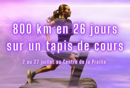 Léa Deschaintres, prête à parcourir 800 km en 26 jours sur un tapis de course du 2 au 27 juillet au Centre commercial de la Praille