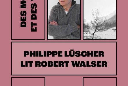 Photo de Philippe Lüscher et de la couverture du livre Retour dans la neige de Robert Walser.