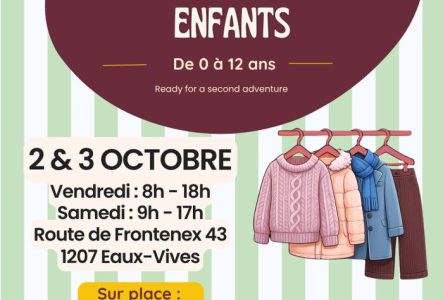 Vente de vetement seconde main pour enfants aux Eaux Vives