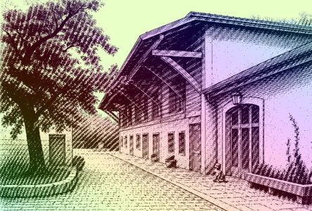 Photo colorée de la Villa de la Ferme du Lignon