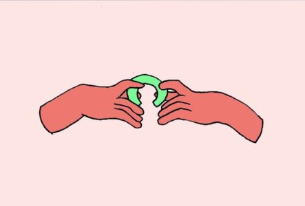 Illustration représentant des mains qui modèlent de la terre.