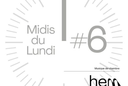 Affiche avec une horloge grise réglée sur midi.