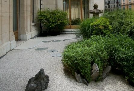 Fondation Baur Vue du jardin japonais de la Fondation Baur à Genève