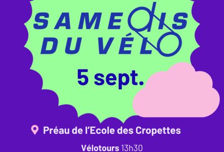 Affiche des Samedis du Vélo 5 septembre