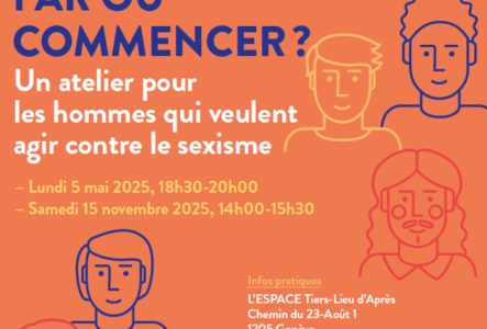 Titre de l'événement entourés de pictogrammes représentant des hommes de différents types.