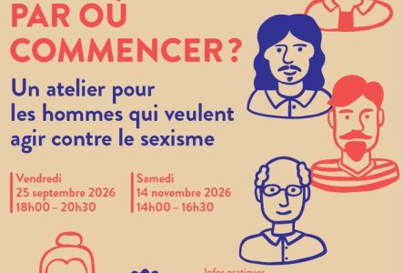 Titre de l'événement entourés de pictogrammes représentant des hommes de différents types.