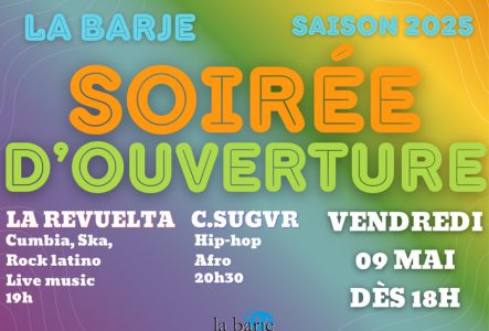 Robbie N'Dila Affiche avec toutes les informations concernant la soirée d'ouverture de La Barje
