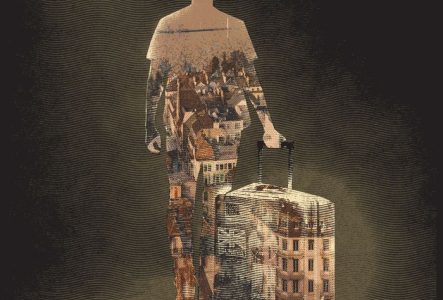 Personnage portant une valise