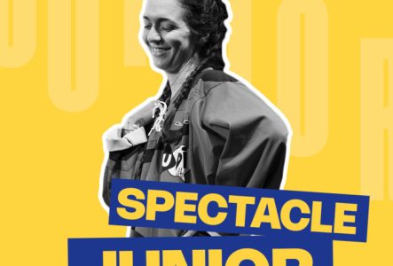 Improvisateurice en action et titre de l'évènement