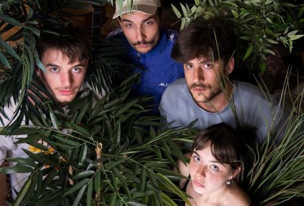 Les membres du groupe au milieu de plantes vertes