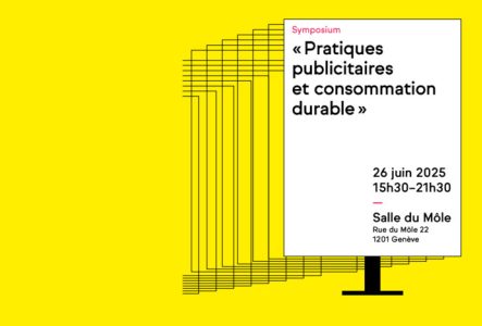 Ville de Genève Affiche Symposium "Pratiques publicitaires et consommation durable"
