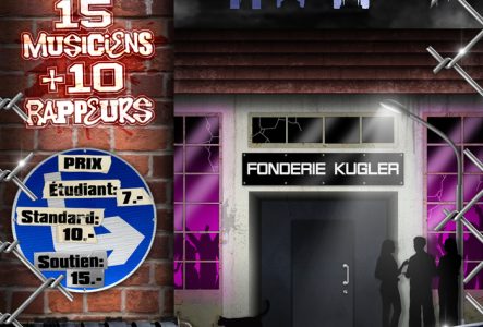 Flyer annonçant la soirée du 23 avril à la Fonderie Kugler