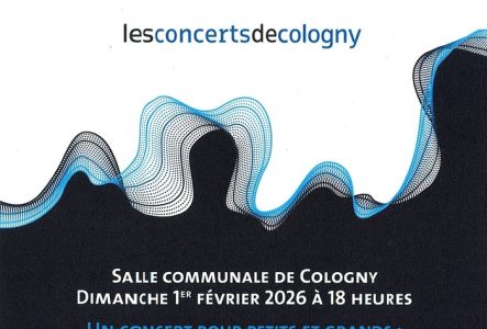 Affiche de l'événement avec logo, date et titre du concert et noms des artistes