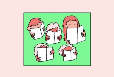 Illustration représentant des enfants en train de lire.