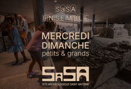 vestiges site archéologique saint-antoine avec enfants