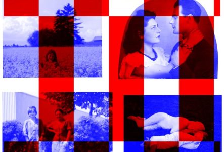 Affiche montrant des saisonniers, saisonnières et leurs enfants au travail et dans leurs loisirs