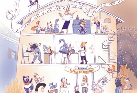 L.Bischoff / Ville de Genève Illustration d'espace de quartier en fête